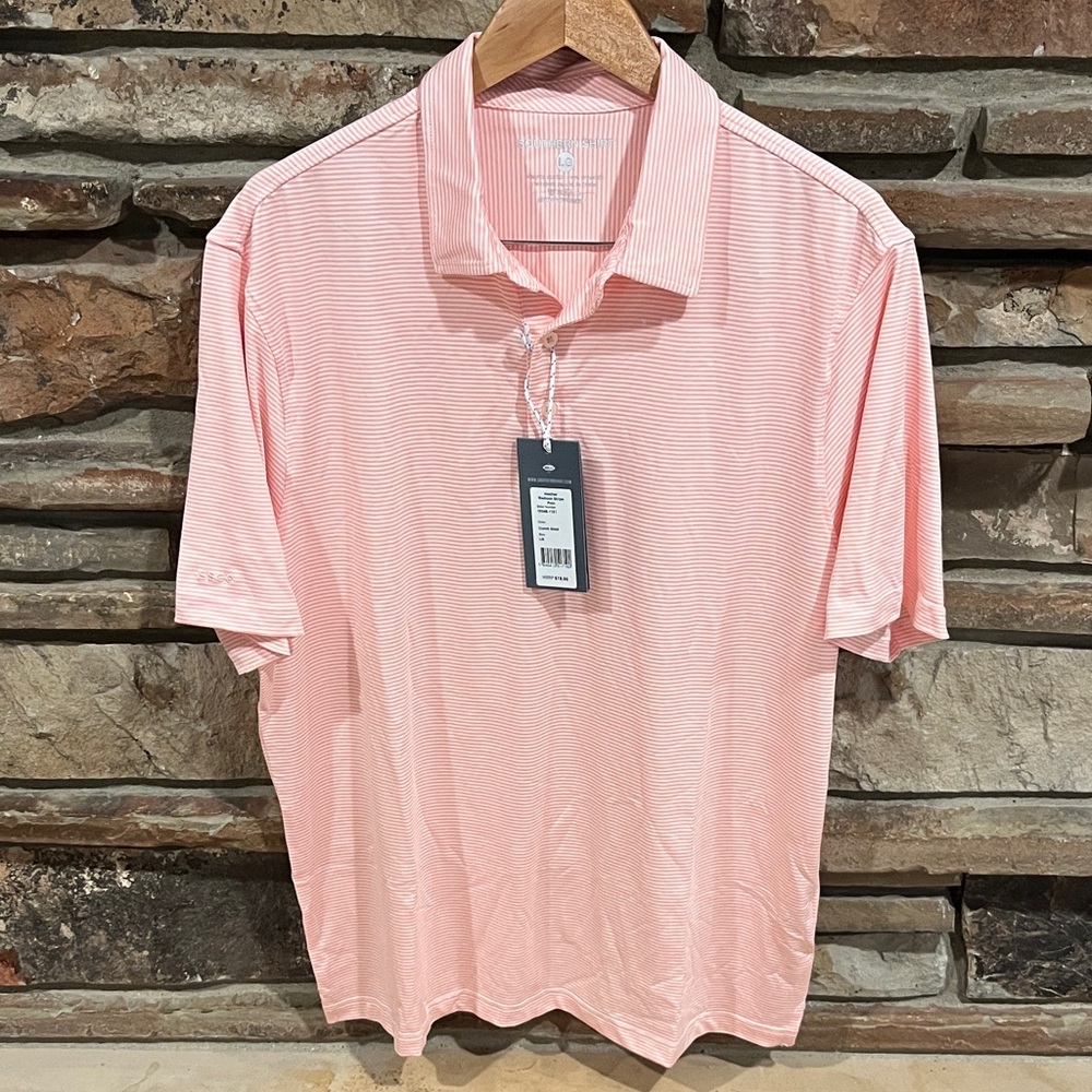 Men's Pink Striped Polo Shirt